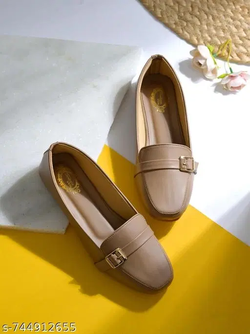 Shoetopia Girls Solid Ballerinas Brown Size 3