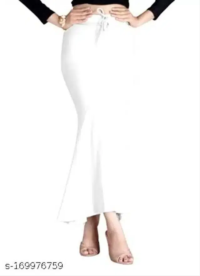 Lycra Saree Shapewear for Women (White, M)