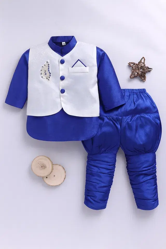 Boys Kurta Set (SN:2) Duplin Blue, -26 (4-5 Y)