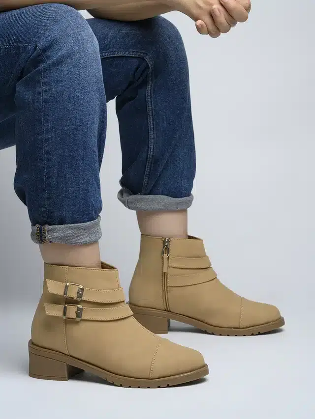 Boots for Women (Beige, 38)