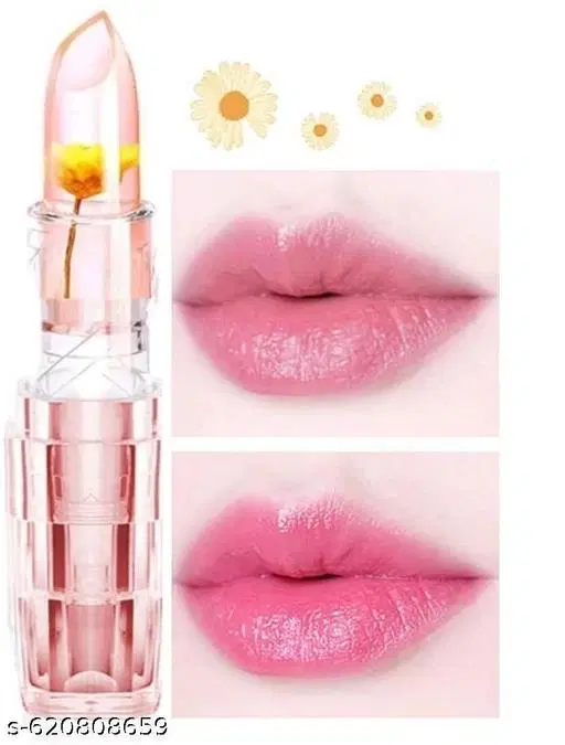 Jelly Flower Glossy Pink Colour Changing Lipstick/Temperature Change Moisturizer for Lipstick