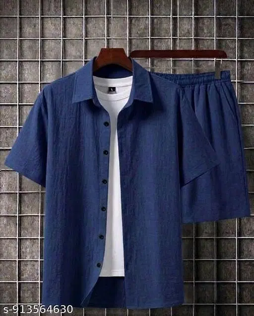 Casual Shirts for Men, Pack of 2 (Blue, S)