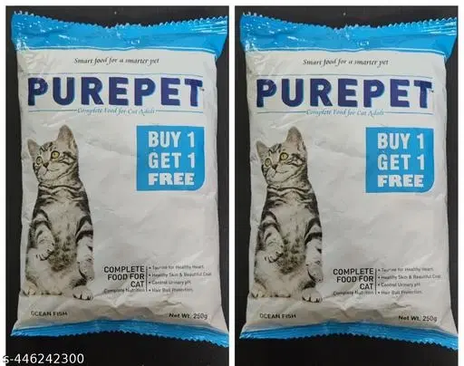 BUY1 GET1 PUREPET 250gm Ocean Fish Adult Food__100% Complete Nutritional Food For All Breeds.