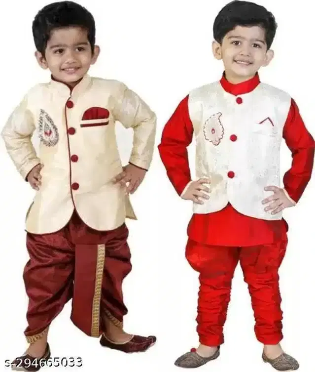 Sherwani Set for Boys, Pack of 2 (Multicolor, 1-2 Years)