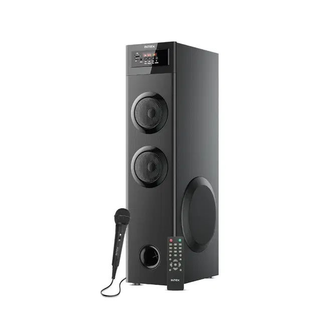 Intex 700-s Multimedia 70 W Bluetooth Tower Speaker | Wired Karaoke Mic | Party Speaker & 5.25 Inch Woofer | Led Display & Bluetooth V5.2 | Fully Remote Control (Black)