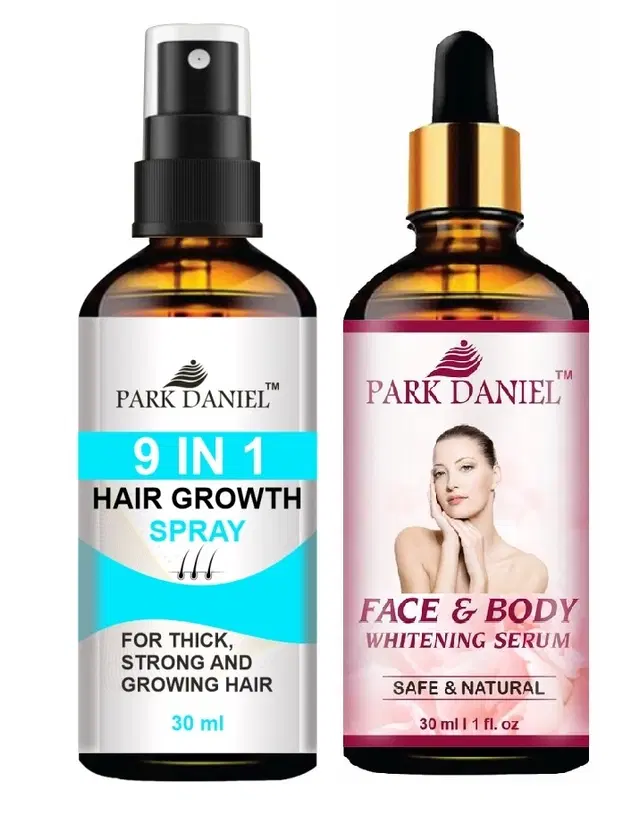 Park Daniel 9 in 1 Hair Growth Spray with Face & Body Whitening Serum, 30 ml, Set of 2