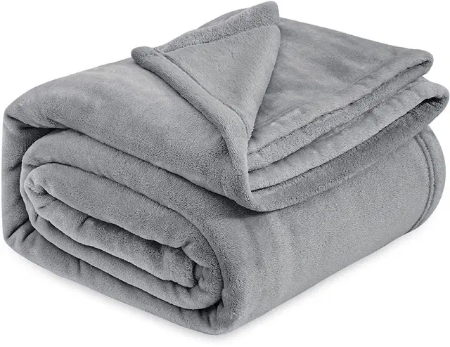 Wool Solid Blanket, Grey (225x150 cm)