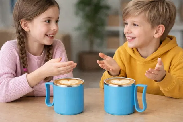 Stainless Steel Coffe Mug, Multicolour , Pack of 2 (300 ML)