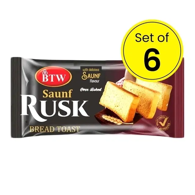 BTW Saunf Rusk 6X60 g (Pack Of 6)