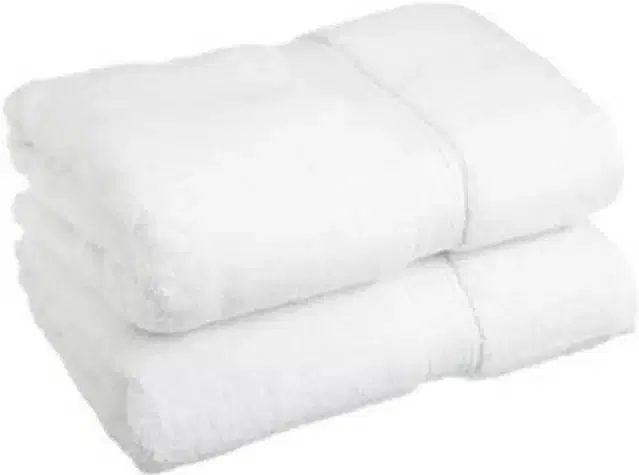 Cotton Bath Towel Set, White, Pack of 2
