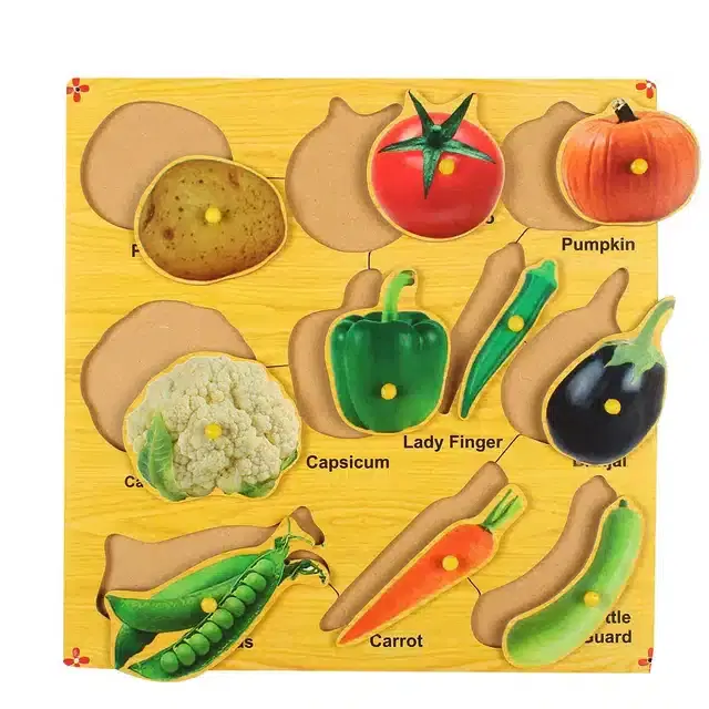 Vegetable Puzzle Board Game for Kids, Multicolor