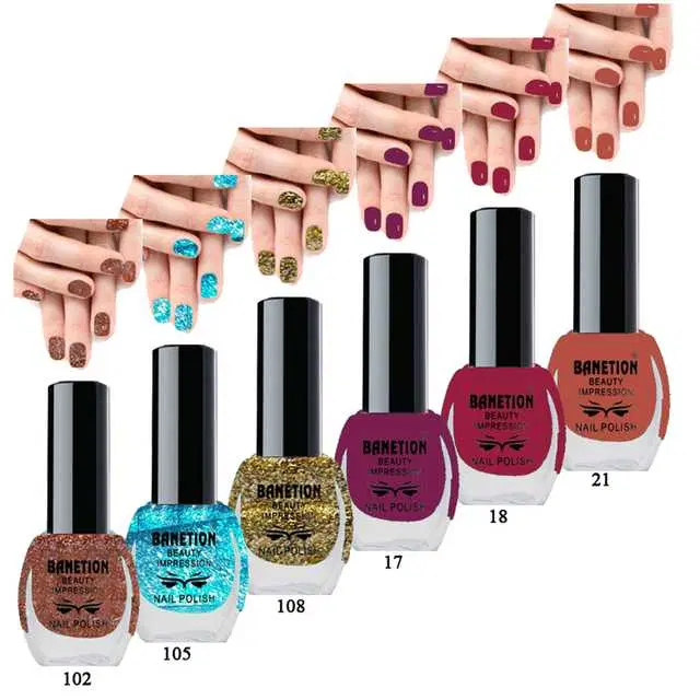 Exclusive High Gloss Matte Nail Paint, Pack of 6, Multicolor, 6ml, B-6