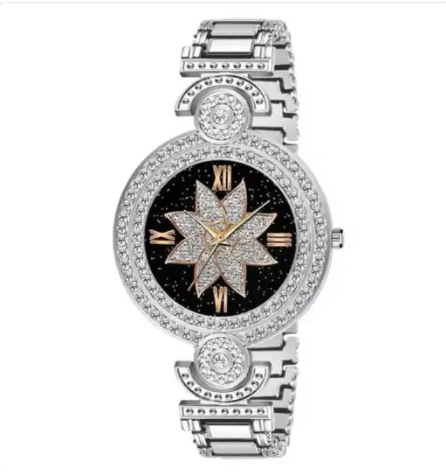 Analog Watch for Women & Girls (Silver)