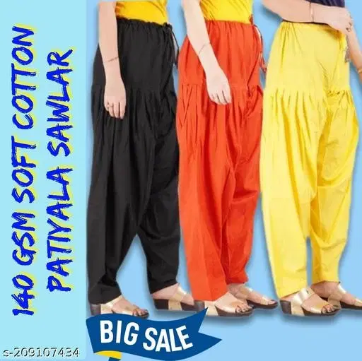 Salwar for Women, Pack of 3 (Yellow, 28)