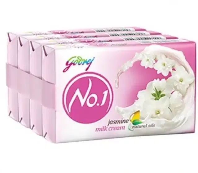 Godrej No.1 Jasmine Milk Cream Soap 4X43 g (Pack Of 4)