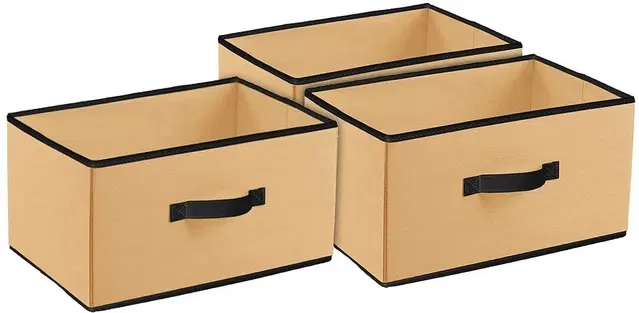 Cnavas Laundry Storage ,Beige,  (Pack Of 3)