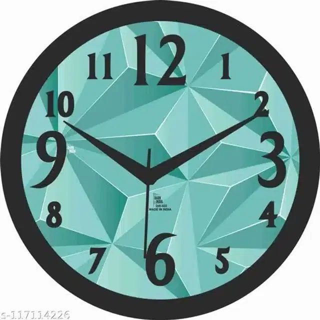 Designer Analog Wall Clock, Aqua Blue