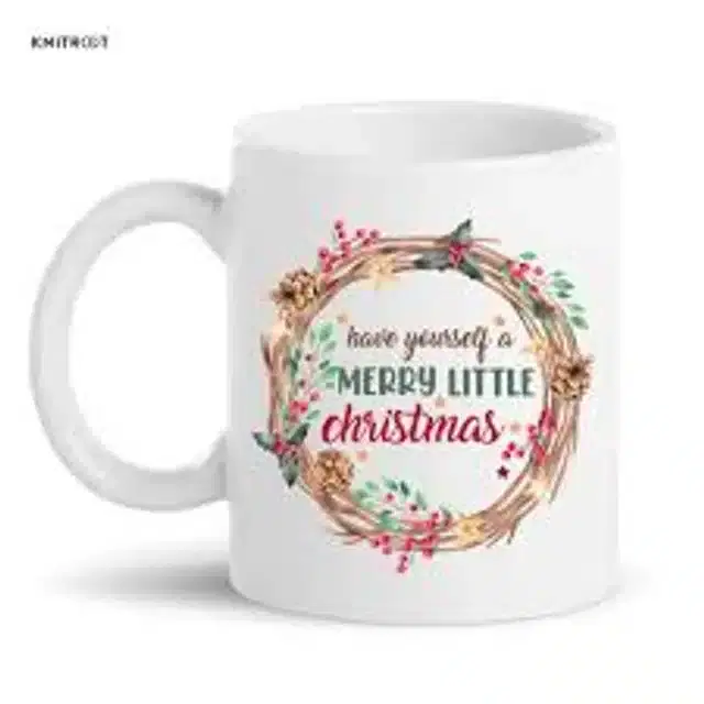 Ceremic Printed Coffee Mug, White, 350 ml