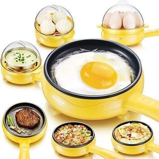 Shopper52 2-in-1 Electric Egg Boiler & Omelette Frying Pan – Non-Stick, Multi-Function Egg Cooker, 7 Eggs, Multicolor, Pack of 1