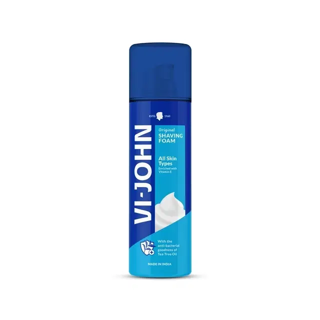Vi-John All Sking Type Shaving Foam Vitamin E & Tea Tree Oil Enriched 50 g