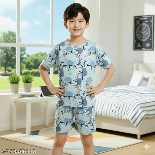 Night Suit for Boys (Blue, 3-4 Years)