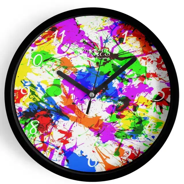 Plastic Printed Wall Clock, Multicolor, 7 Inches