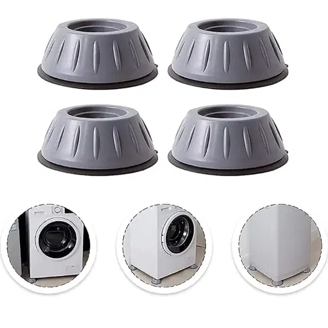 Rubber Anti Vibration Washing Machine Pads, Grey, Pack of 4