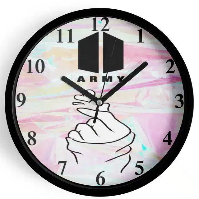 HD Printed Plastic Wall Clock, Multicolor, 10x10 Inches