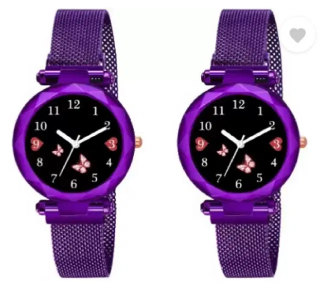 Analog Watch for Women & Girls, Pack of 2 (Multicolor)
