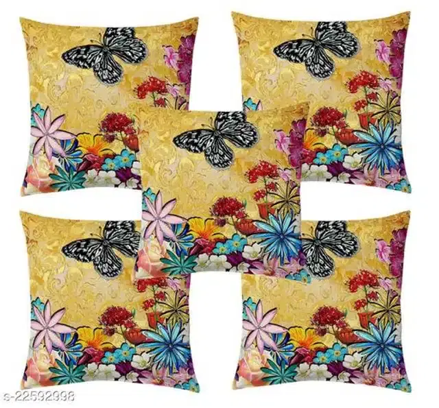 Cushion Cover for Home, Multicolor, 16x16 inches, Pack of 5