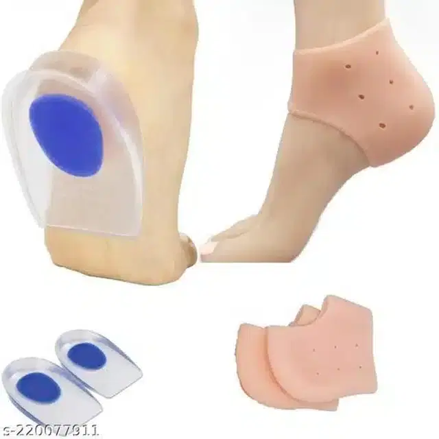 Moisturizing Silicon Gel Socks with Foot Pad, Assorted, Set of 2