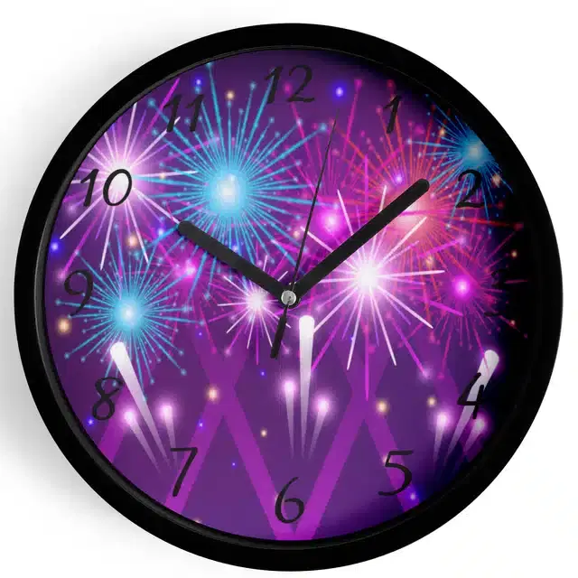 Plastic Printed Wall Clock, Multicolor, 7 Inches