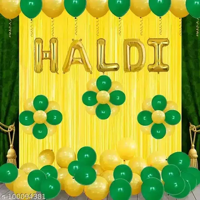 Haldi Ceremony Decoration Set, Multicolor, Pack of 37