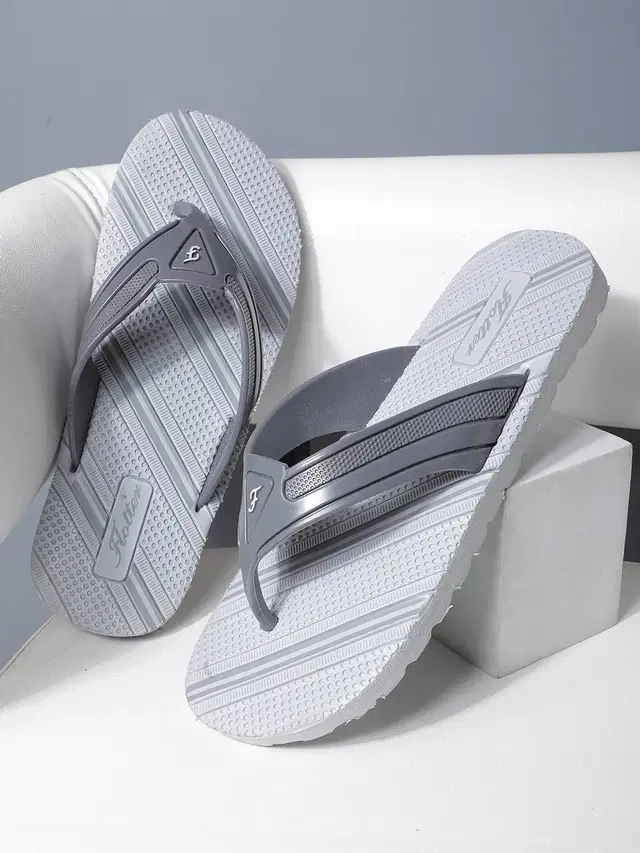 action Flip Flops for Men (Grey, 6)