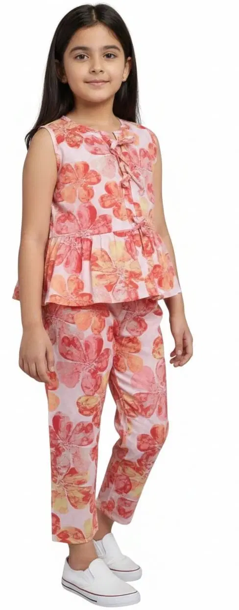 Rayon Blend Clothing Set for girls, Pink (4-5 Years)