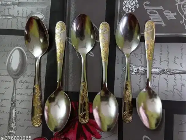 Stainless Steel Spoons, Silver, Pack of 6