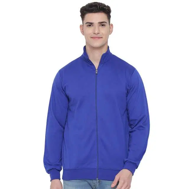 Inktees Polycotton Casual Men's Jacket (Blue, S) (S153)