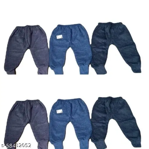 Woolen Thermal Bottomwear for Kids, Pack of 6 (Multicolor, 6-12 Months)