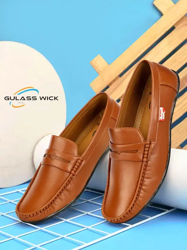 Mocassin Casual Shoes for Men (Tan, 7)
