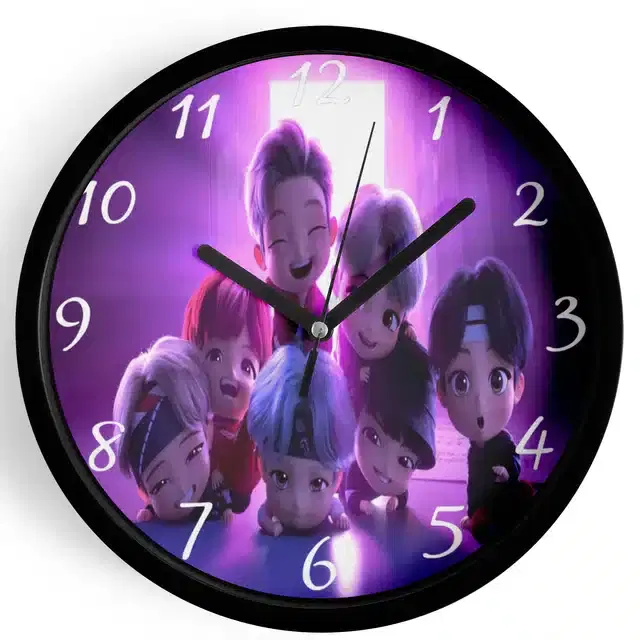 HD Printed Plastic Wall Clock, Multicolor, 10x10 Inches