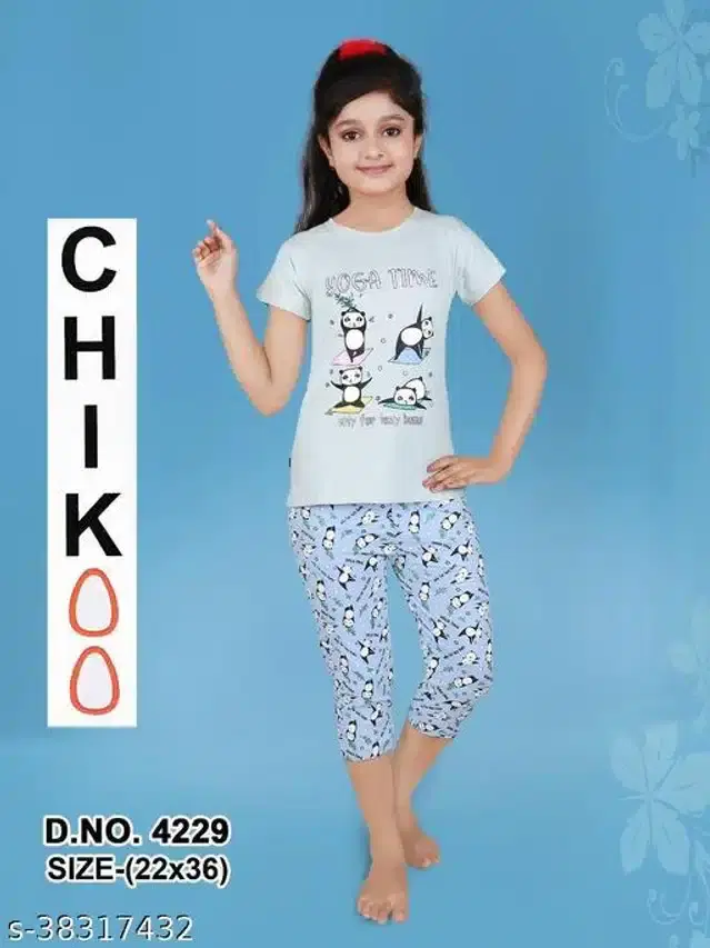 Nightsuit for Girls (Multicolor, 12-13 Years)
