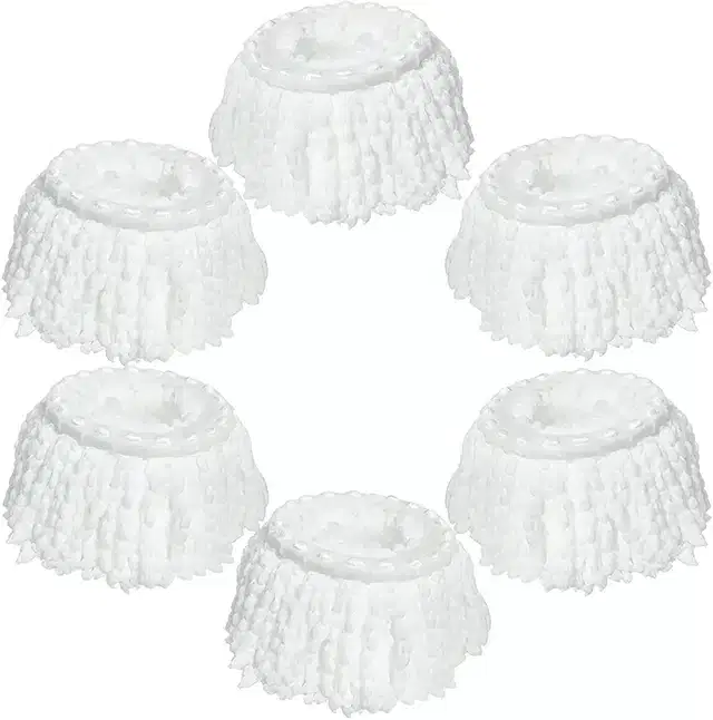 Microfiber Mop Head Super Absorbent Refills for All Home & Office, White, Pack of 6