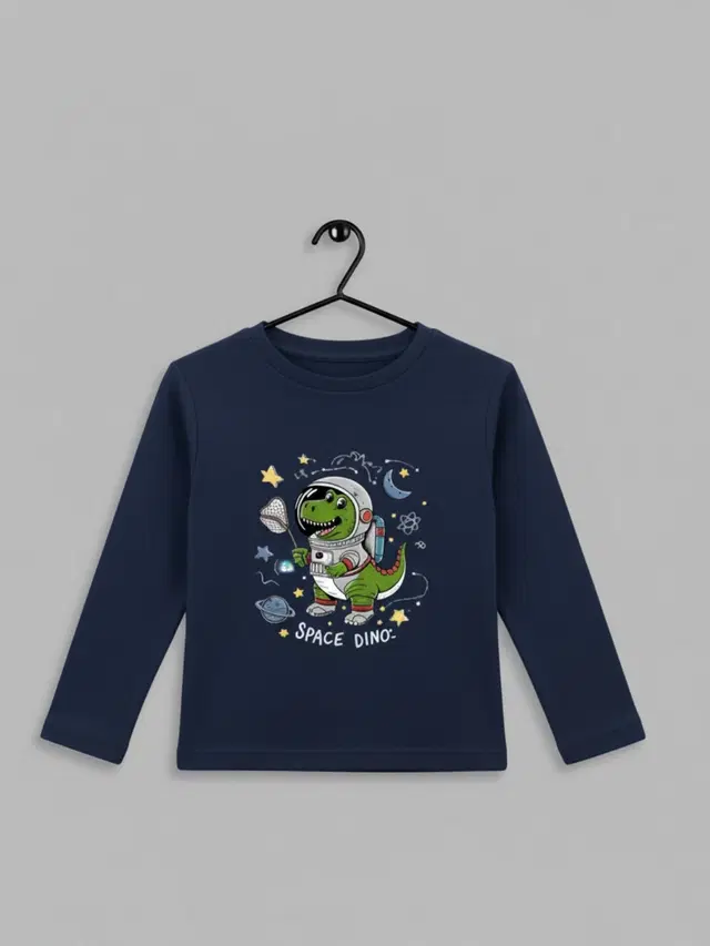 Cotton Printed T-Shirt For Kids, Blue, 2-3 Years, Pack Of 1