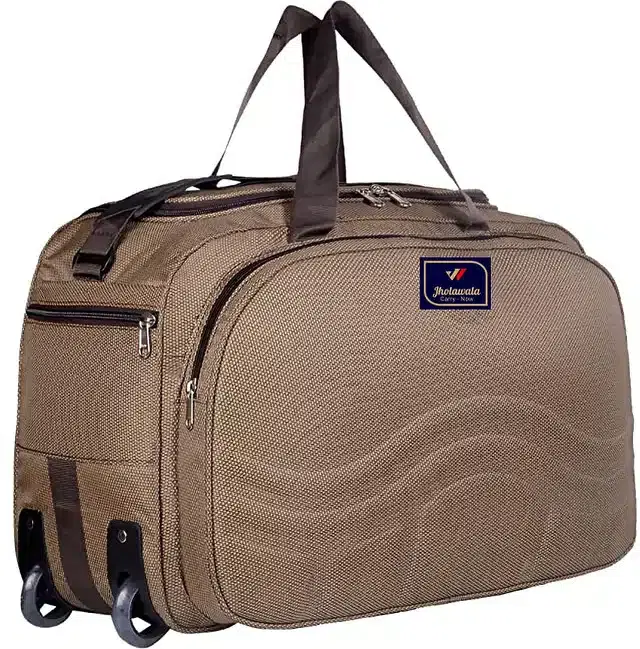 Polyester Traveling Luggage Bag with Wheels, Brown,62 L