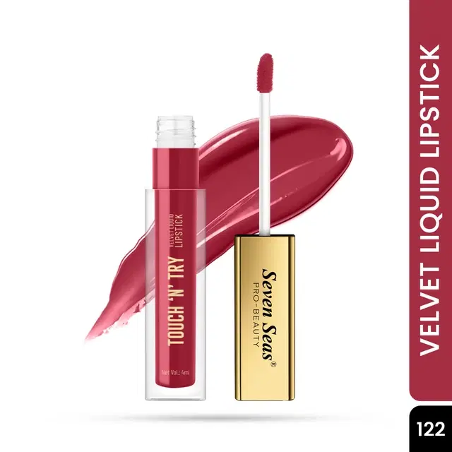 Seven Seas Liquid Lipstick for Women, Red Shade (4ml)