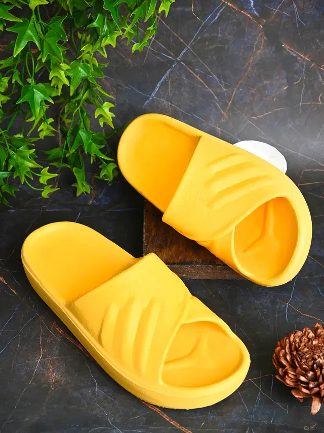 Sliders for Women (Yellow, 7)