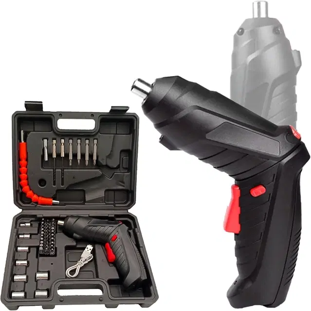 Shopper52 Electric Cordless Screwdriver Kit Set with USB Cable for Home Office