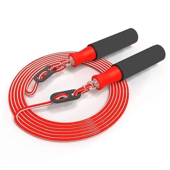 Adjustable Speed Skipping Rope for Fitness & Cardio Training ,(Red)