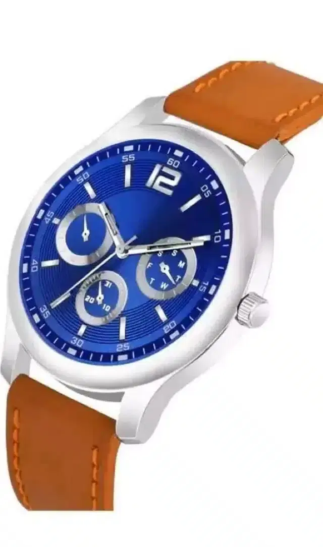 Analog Watch for Men (Brown & Blue)