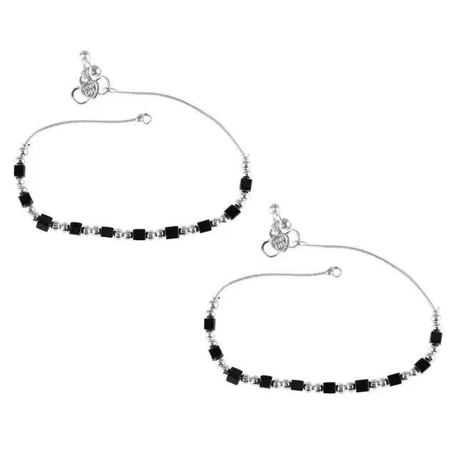 Traditional Brass Women Anklets (Silver) (VFJ-108)